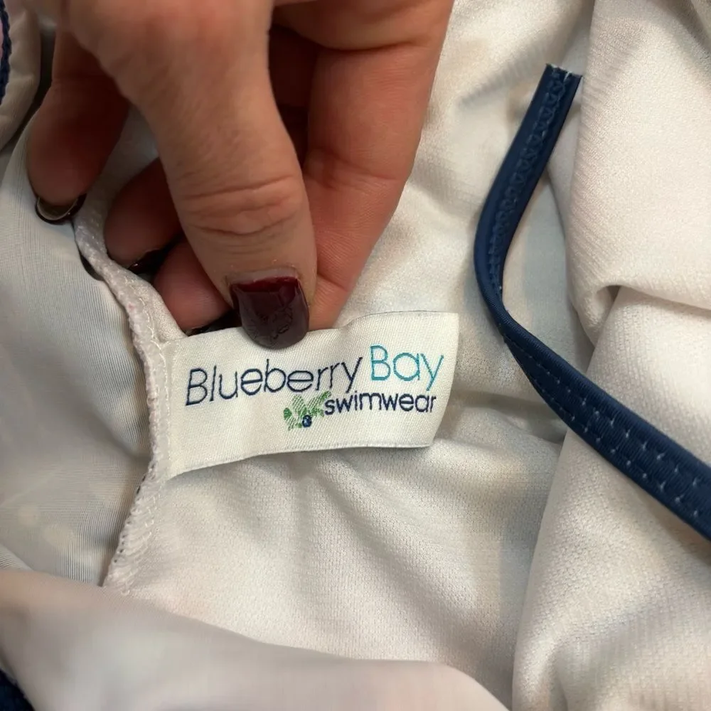 Girls Blueberry Bay Keyhole Back Long Sleeve Swim‎ Top Rash Guard Size 6 Years
